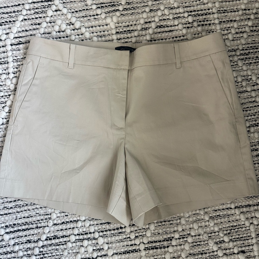 Ann Taylor flat front Tan Shorts 8